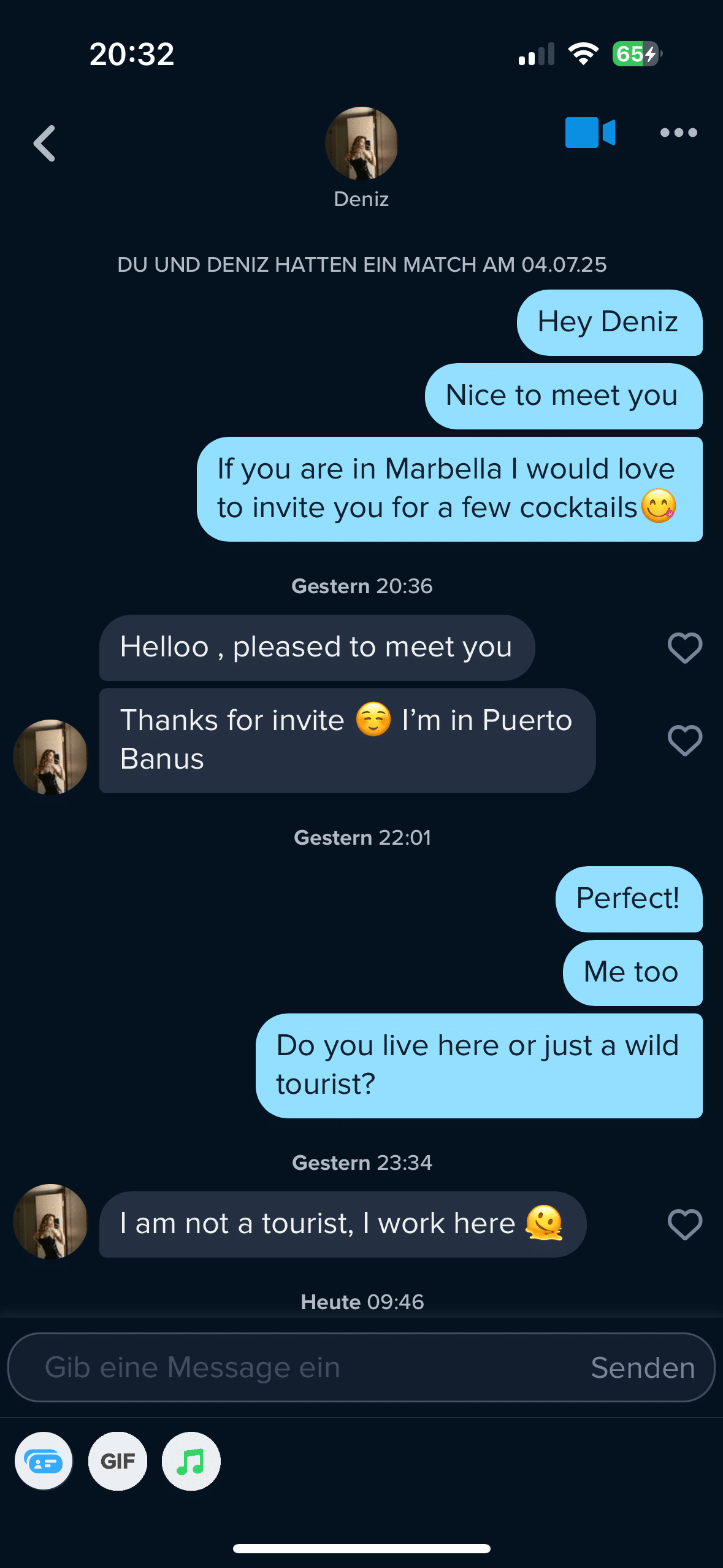 Tinder match anschreiben