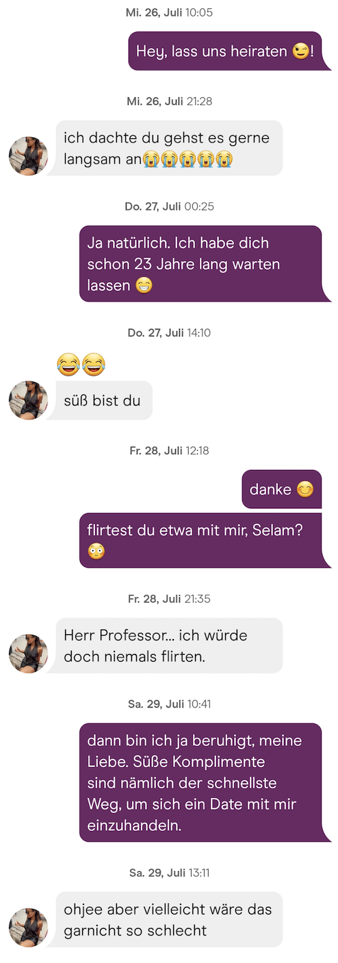 Beispiel Tinder Opener Mann