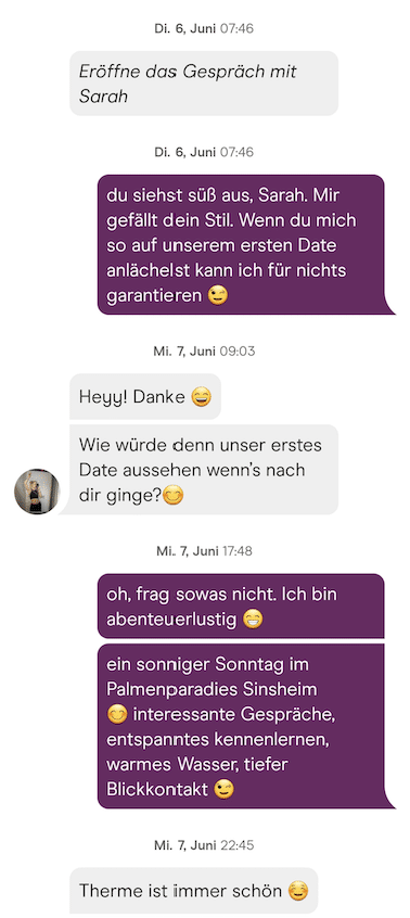 Beispiel Tinder Opener